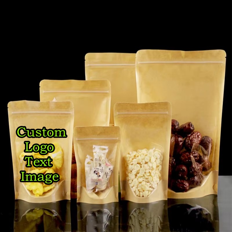 Food Like Snacks - 100PCS Sacos de Papel Kraft Transparentes