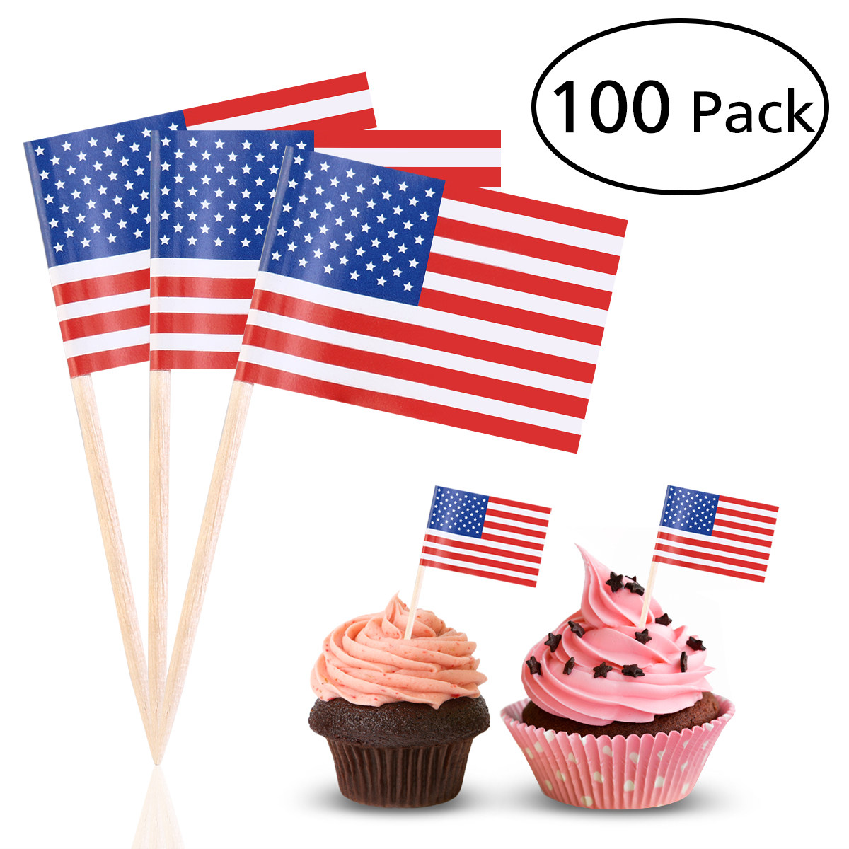 100 Palitos de Bandeira Americ - Food Snacks Party avaliação e preço