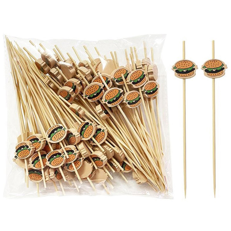 100 Peças Palitos de Bambu Des - Food Snacks Party avaliação e preço