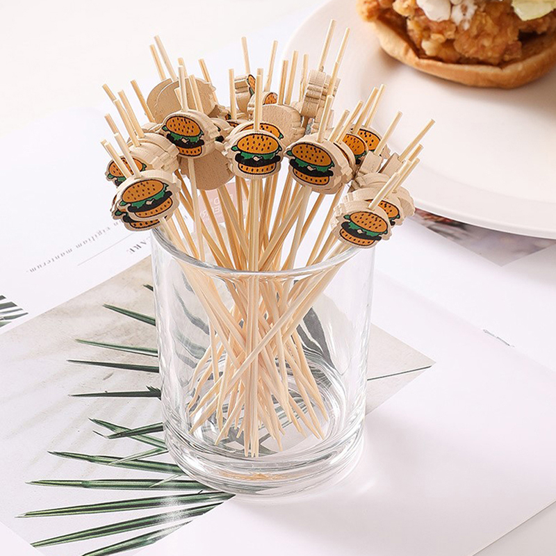 100 Peças Palitos de Bambu Des - Food Snacks Party avaliação e preço